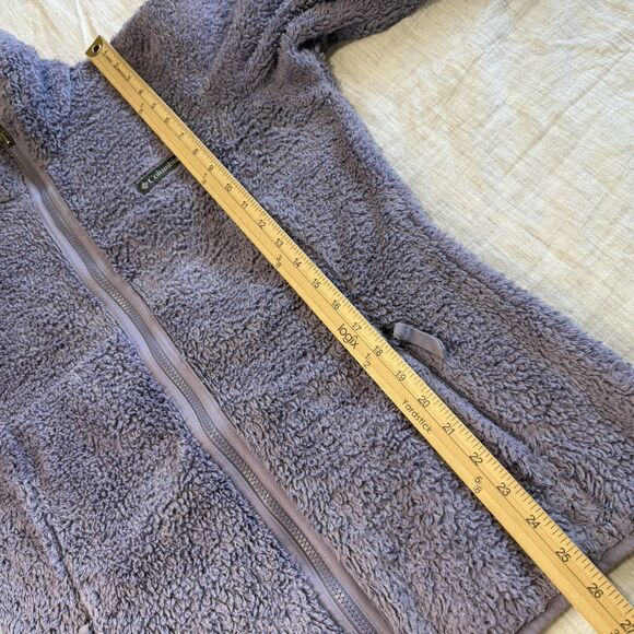Columbia Purple Sherpa Fleece Fuzzy Zip-Up Jacket Size Medium - Picture 15 of 16
